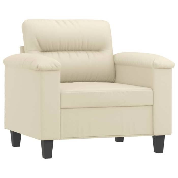 VidaXL Fauteuil, Siège avec Coussin, Chaise de Relaxation avec Dossier, Fauteuil TV de Salon Salle de Séjour, Moderne, Crème 359574