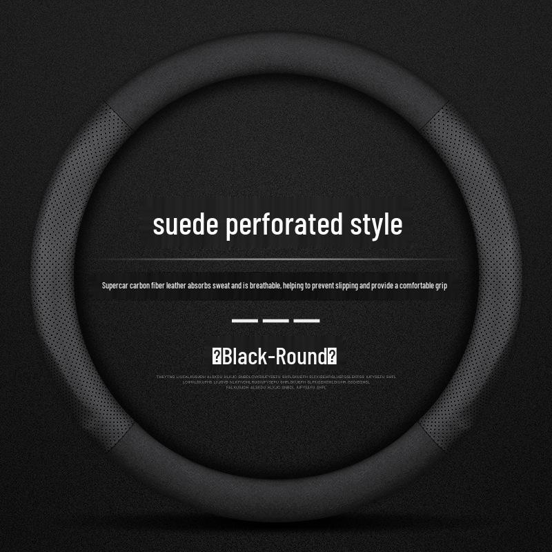 XPeng Steering Wheel Cover for P7, G3, G3i, P5 - Genuine Leather Carbon Fiber, High-Quality.