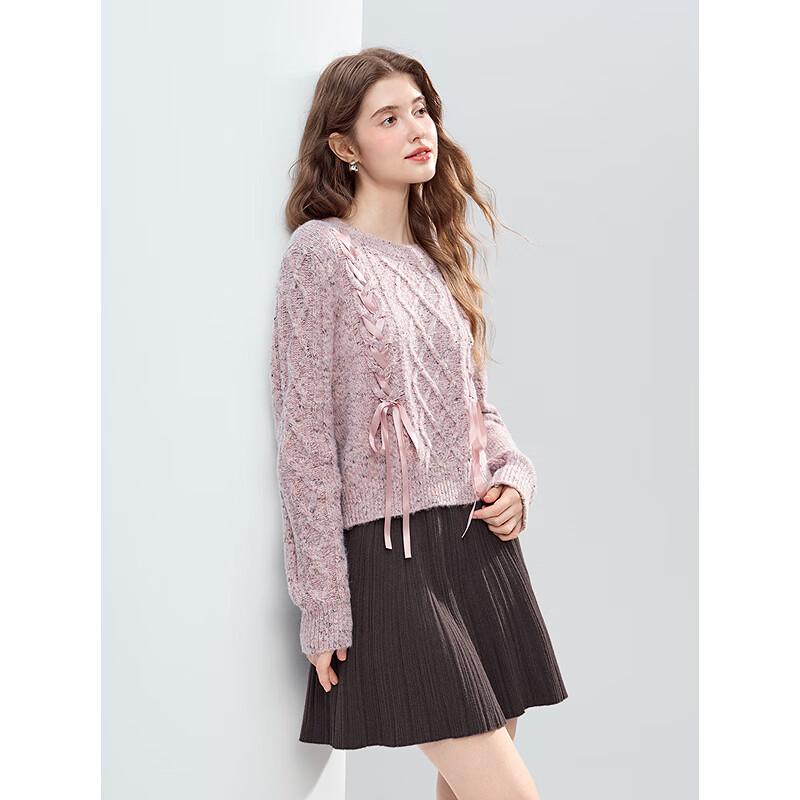 Betu Women's Webbing Design Knit Sweater