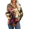 Women's Retro Printed Fashionable Long-sleeved Top