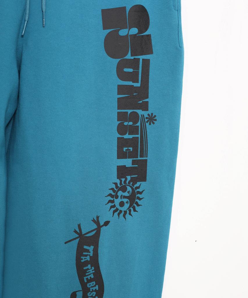TOWTOW ARCHIVE Sunset Stamp Sweatpants Emerald Blue