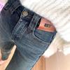 Fleece retro jeans women's autumn and winter new high-waisted versatile, thin and warm nine-point pants, boots and pants tide