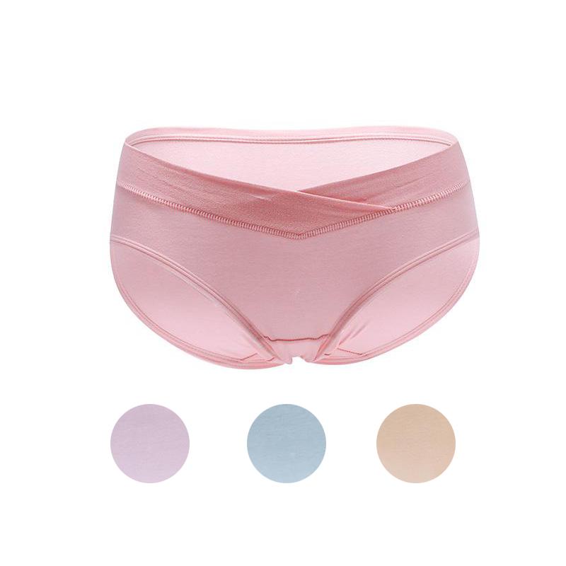 Pregnant Women Low-waisted Panties Cotton Maternity Solid Color Plus Size Triangle Briefs