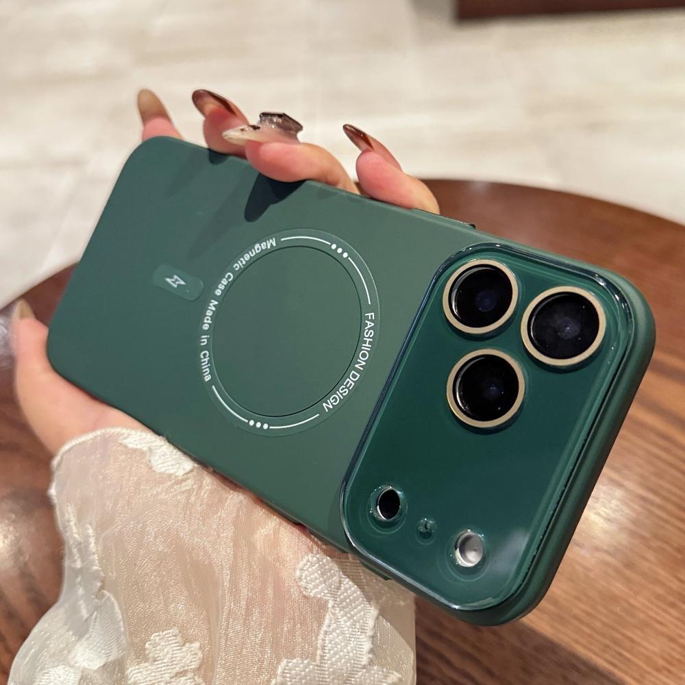 Full Glass Camera Protection Magnetic Wireless Charging Case For iPhone 17 16 15 14 13 12 11 Liquid Silicone Soft Matte Cover