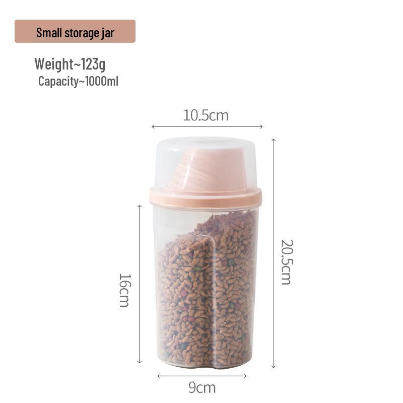 Sealed Plastic Pet Food Container for Cats - Moisture-Proof & Portioning