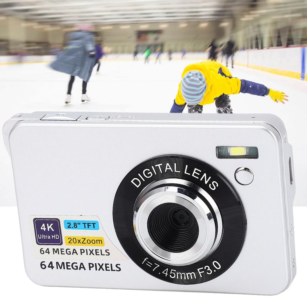2.8in 4K 64MP HD Digital Camera 20X Zoom Auto  Portable   Camera for Girls Boys Teenagers