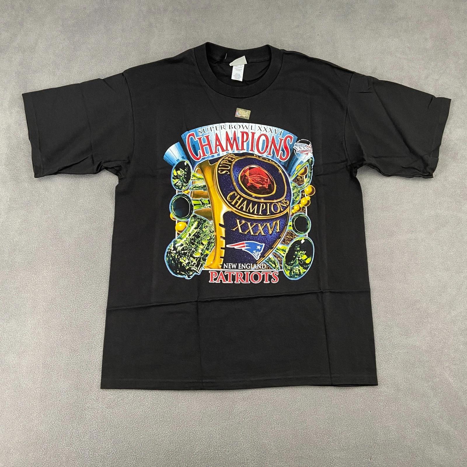 Vintage New England Patriots Shirt Men Large Black Lee Sport Football Super Bowl S