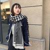 Qiandongge зимний утолщенный шарф с бахромой из искусственного кашемира, теплая двухсторонняя длинная шаль, вязаный модный шарф
