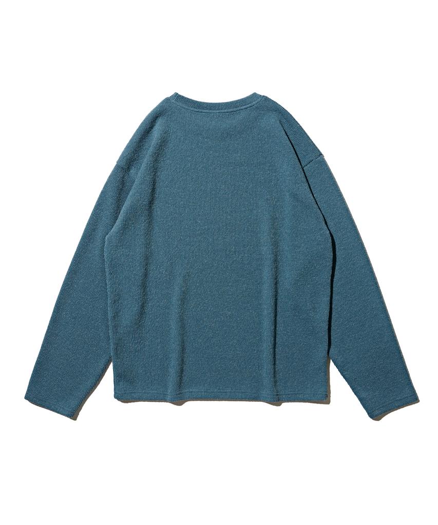 OTHERFITS Over Crew Neck Long Sleeve Knit (Blue)