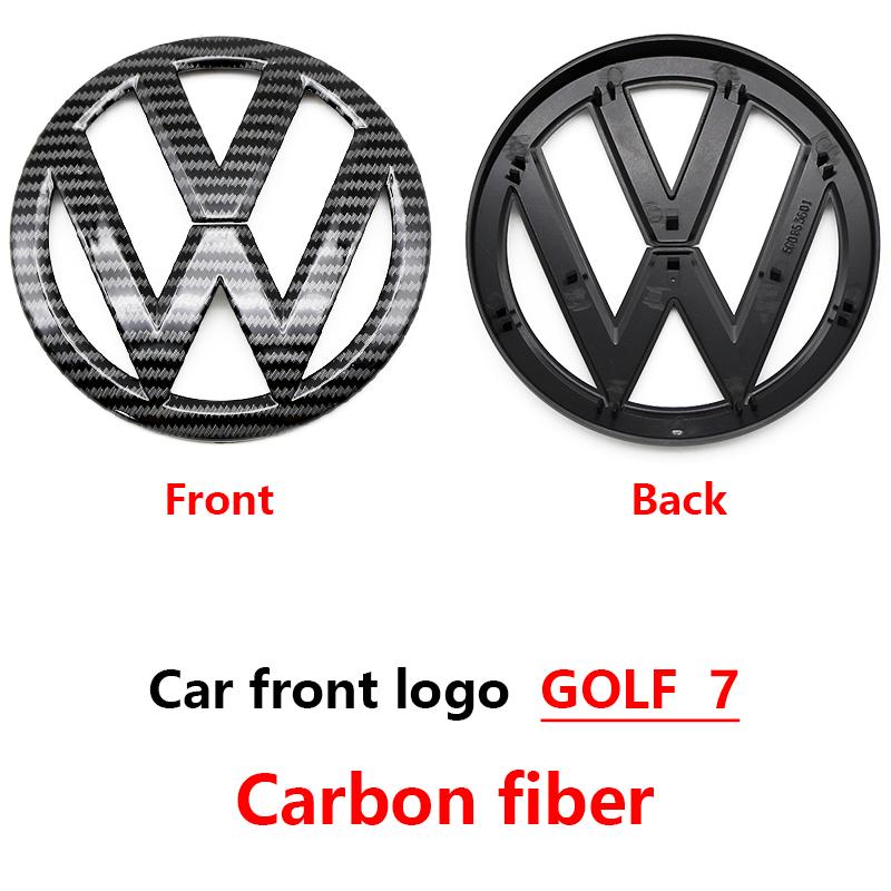 Chrome Silver/Glossy Black Front Radiator Grille & Rear Trunk Lid Emblems for VW Golf 7 (2014 - 2017) - Auto Badge Accessories