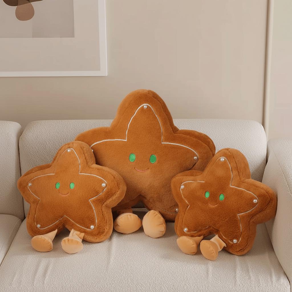 Adorable Ginger Hair Plush Toy: Soft Star Tree Cushion & Christmas Tree Doll Pillow
