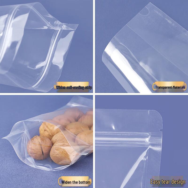 Transparente selbstverschließende Aufbewahrungsbeutel