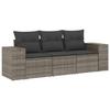 VidaXL Salon de Jardin avec Coussins 3 pcs, Canapés de Terrasse, Ensemble de Meubles de Patio, Mobilier d'Extérieur, Gris 3254597