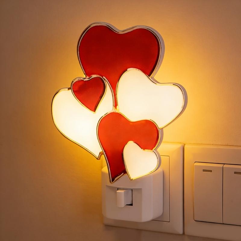 Romance Plug In Heart Night Light Portable Decorative Light Wedding Holiday Decorations for Bedrooms Hallways And Stairs