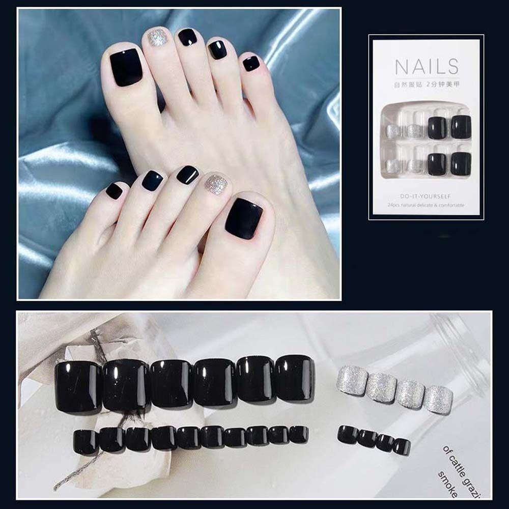 Luxury  False Toenails Rhinestone Fake Toenails Full Cover False Nails Short Nails Patch
