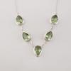 Green Amethyst Gemstone Silver Necklace 925 Sterling Silver Handmade Necklace For Women RN-1-12