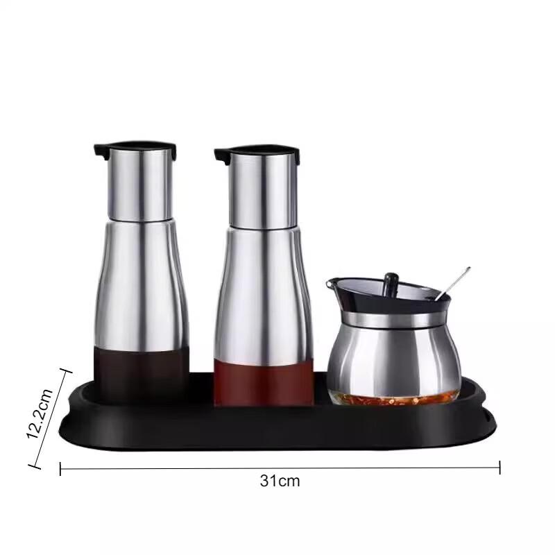 Stainless Steel Seasoning Jar & Tray Set