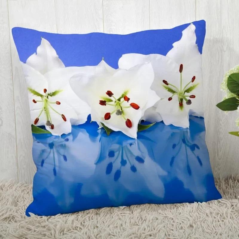 Home Decor Floral Printed Throw Pillow Cover Living Room Sofa Cushion Cover Bedroom Room Decorative Pillow Cover 45x45cm