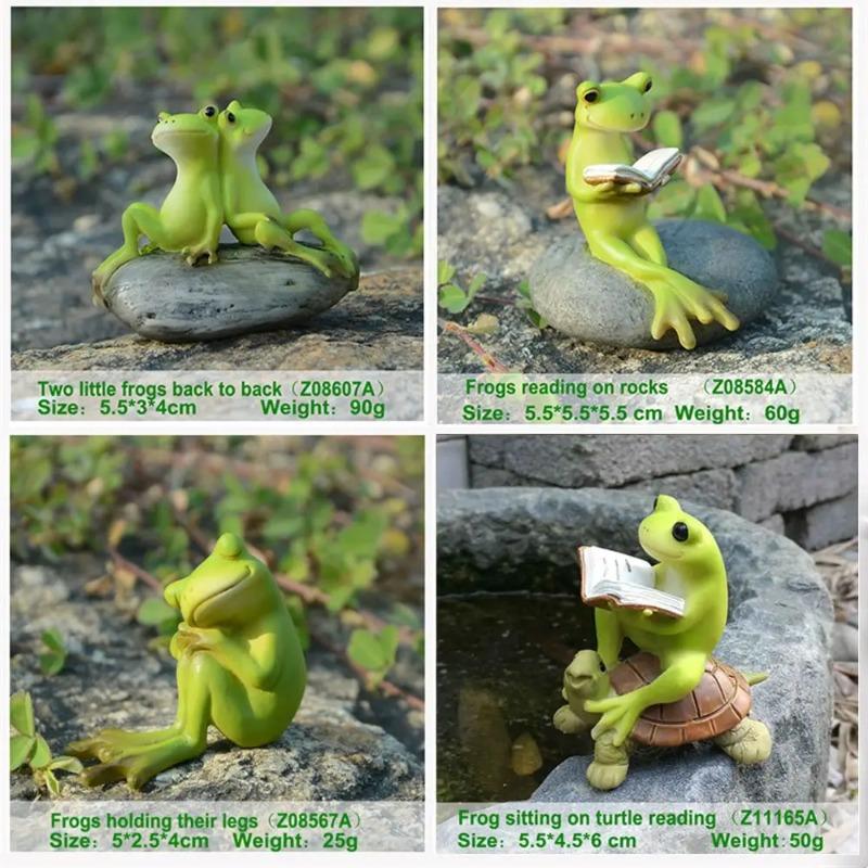 Crafts Statues  Small Frogs  Small Figurines  Multi-headed Miniature Landscape  Fairy Garden Decoration  Interior Decoration