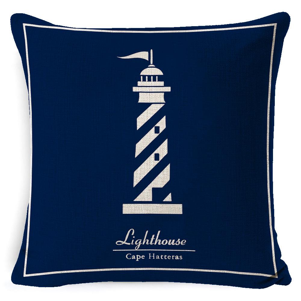 Cushion Cover Ocean Anchor Linen Pillow Cover Simple Sailing Sofa Living Room Pillow Cover Premium Durable Quality