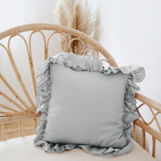 100% Pure Linen Ruffle Throw Pillowcases,Soft Comfortable Cushion Cover,Home Decor Sofa Pillows Cover,Living Room Couch