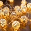 USB & Batterie Beleuchtung 20 LED Lichterkette Goldene Laternen Lichterkette Diwali Deko | Kugel Marokkanische Lampe, Dekorativ Romantisch Warmweiß 3m Boho Nacht