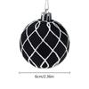 6pcs/box Round Black And White Christmas Tree Decoration Home Decor Party Holiday Hand-painted Balls