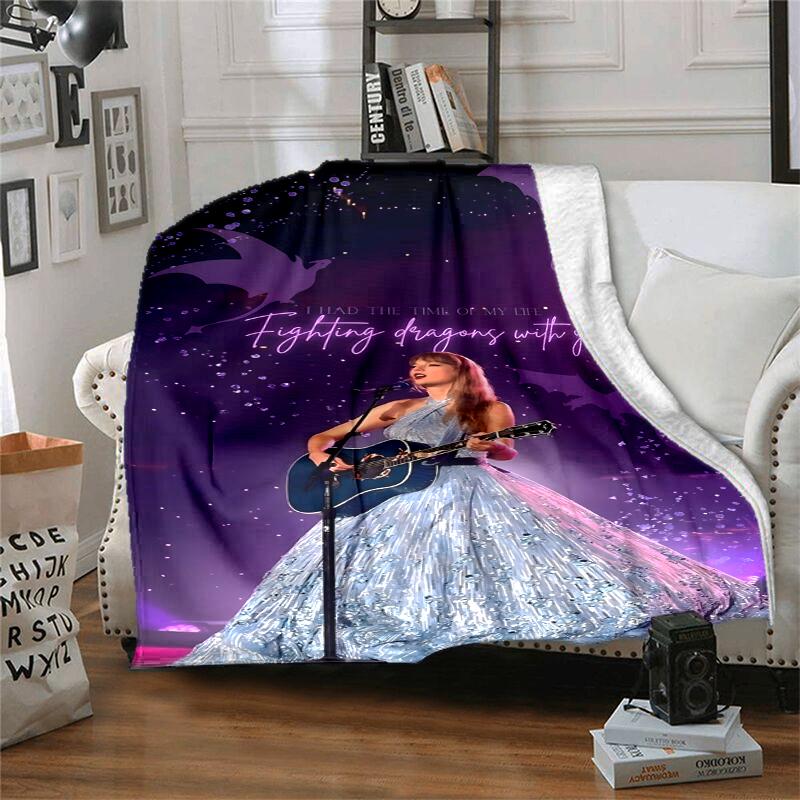 TS Fan Flannel Blanket Soft All-Season Throw, Design for Camping, Car Travel, Hiking Sofa, Bed, Office Perfect Gift for Parties