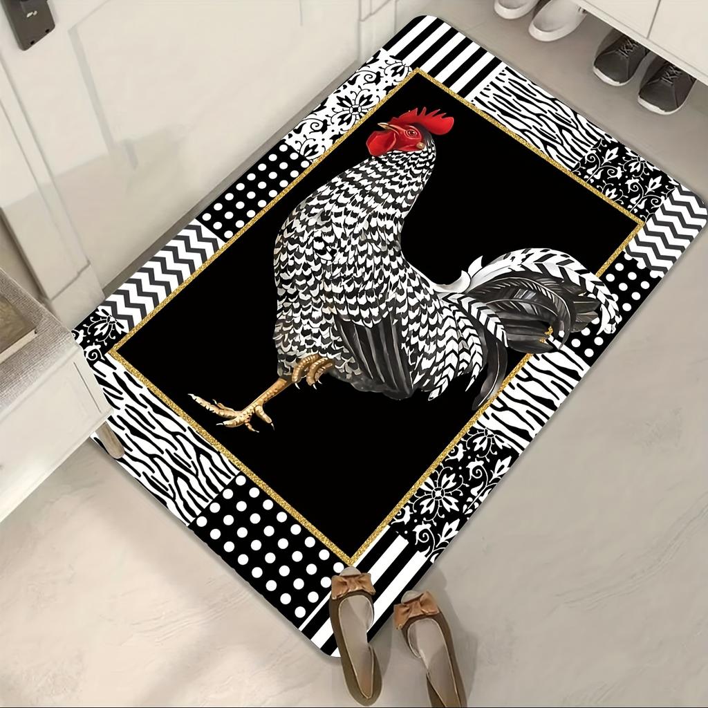 1Pcs Anti Fatigue Kitchen Rugs Farmhouse Chicken Print Waterproof Non-Slip Thick Cushioned Kitchen Mat Heavy Duty Comfort Standing Mat for Kitchen