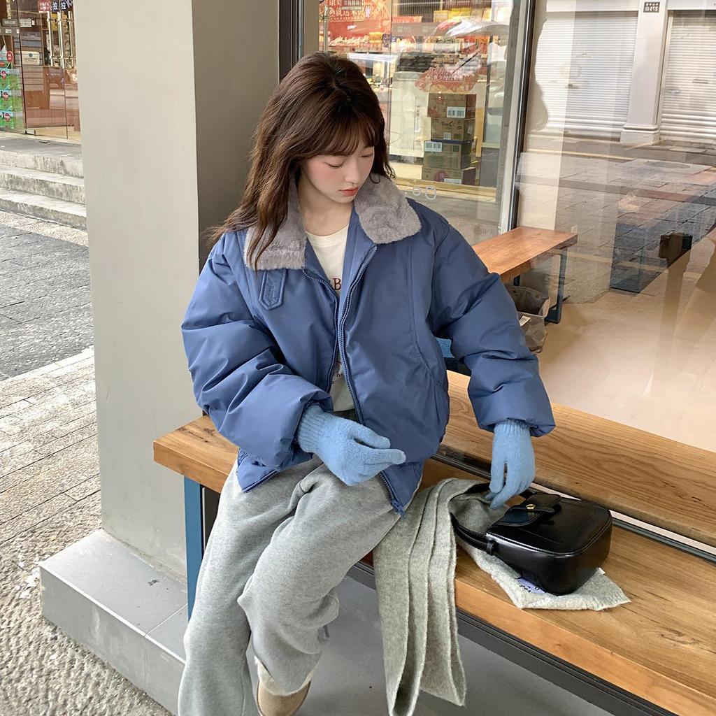 Autumn Winter Thicken Warm Parka Women Casual Sweety Solid Color Big Pocket Loose Jackets Outwear