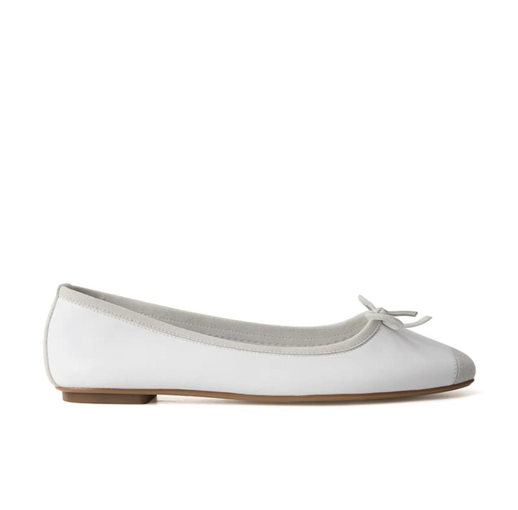 Pigskin Version, French Bow Medium Heel Flat Bottom Shallow Mouth Single Shoes Women's Ballet Shoes