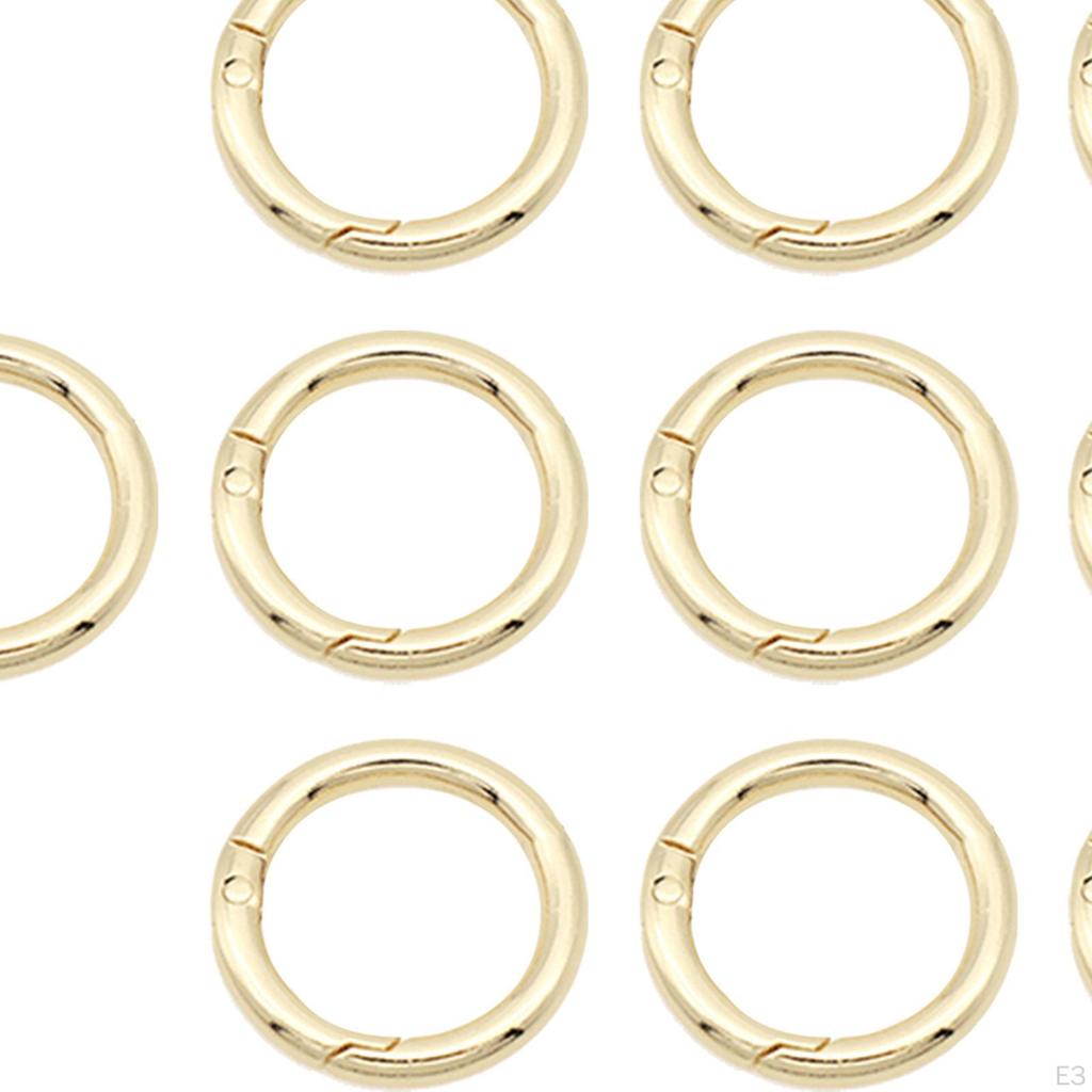 10pcs Round Carabiner Metal Spring Key Ring,Spring Snap Hooks Clip,Spring Keyring Buckle, for Purses