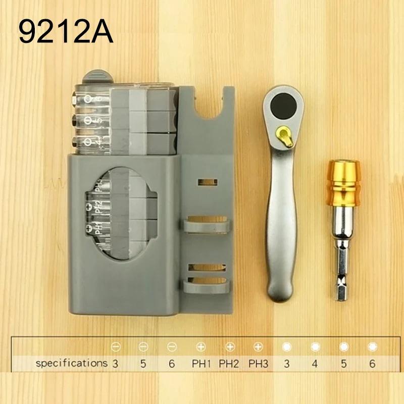 

Multi-Functional Mini Ratchet Wrench Screwdriver Bit Set with Slotted & Phillips Tips for DIY Workshop Woodworking