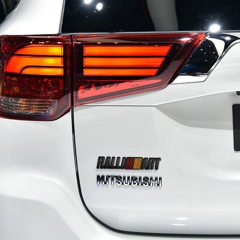 3D Metal RALLlART Front Grille Badge Emblem Car Body Trunk Decoration Sticker For Lancer Outlander Ralliart Eclipse