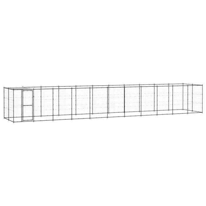 VidaXL Chenil Extérieur Acier avec Toit 26,62 m² Enclos Niche Cage pour Chiens 3082297