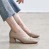 Four Seasons Shoes Soft Bottom Middle-aged Women's Shoes Chunky Heeled Mom Shoes Comfortable Casual Work