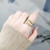 Minimalist Geometric Open Ring With Rotating Beads For Stress Relief And Anxiety Soothing Adjustable Fidget Jewelry