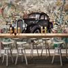 Vintage Wallpaper Custom 3d Stereo Relief Classic Cars Broken Wall Mural Cafe Kid's Room Living Room Backdrop Wall Murals