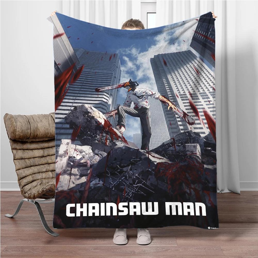 Japanese Anime Manga Denji Chainsaw-Man Children Warm Soft Blankets for Sofa Bed Cover Blanket Suitable for Birthday Souvenir