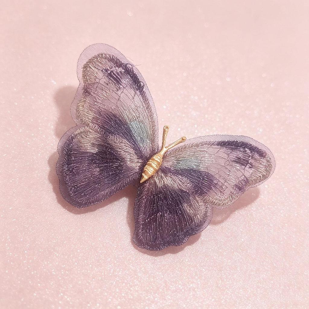 Embroidery Butterfly Brooch, Lightweight High-end Versatile Daily Niche Brooch for Women, Jacket Clothes Accessory