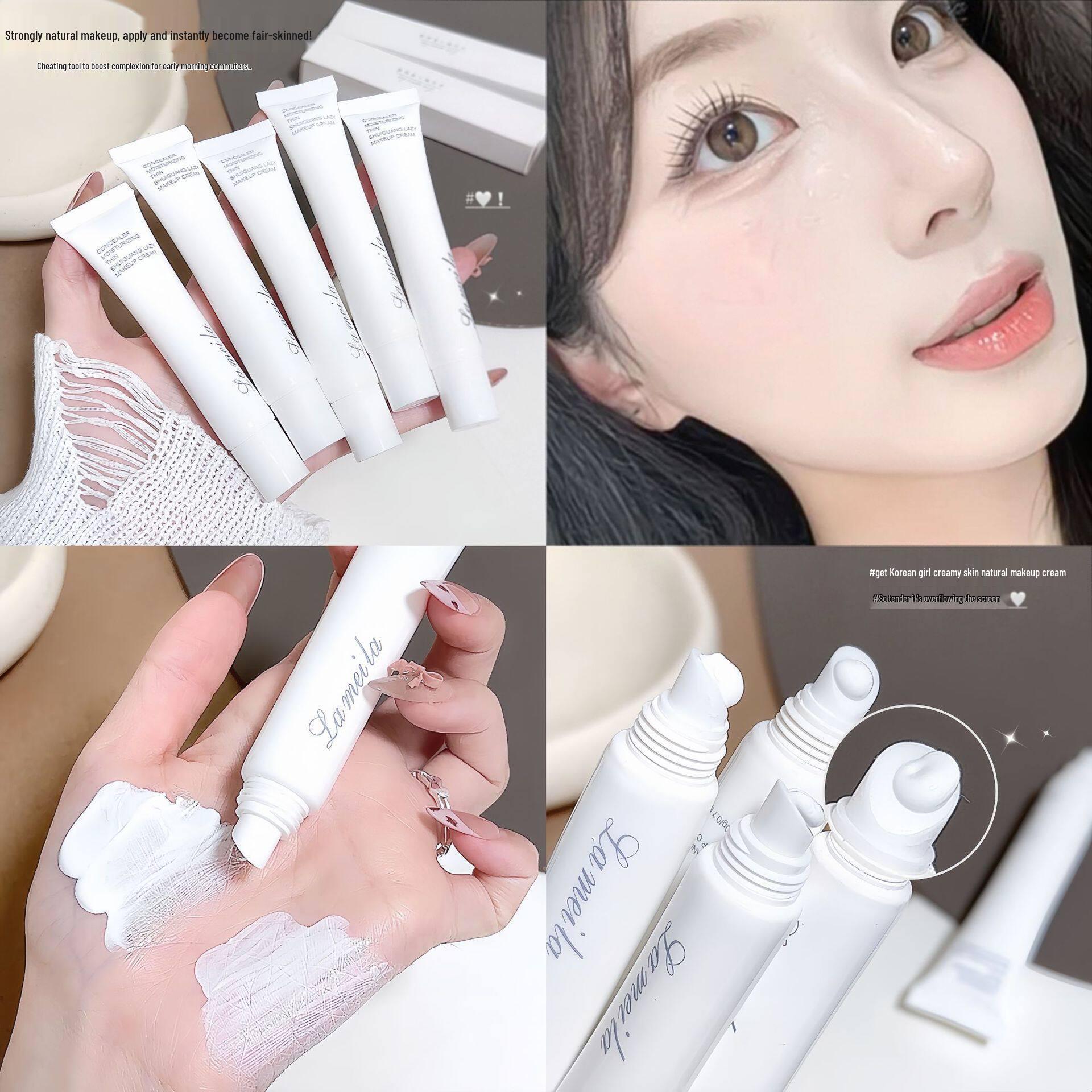 Lameila Water Glow Lazy Person Cream, 30g - Natural Brightening & Concealing Makeup for a Clear, Radiant Complexion Lazy Person Face Cream 20g