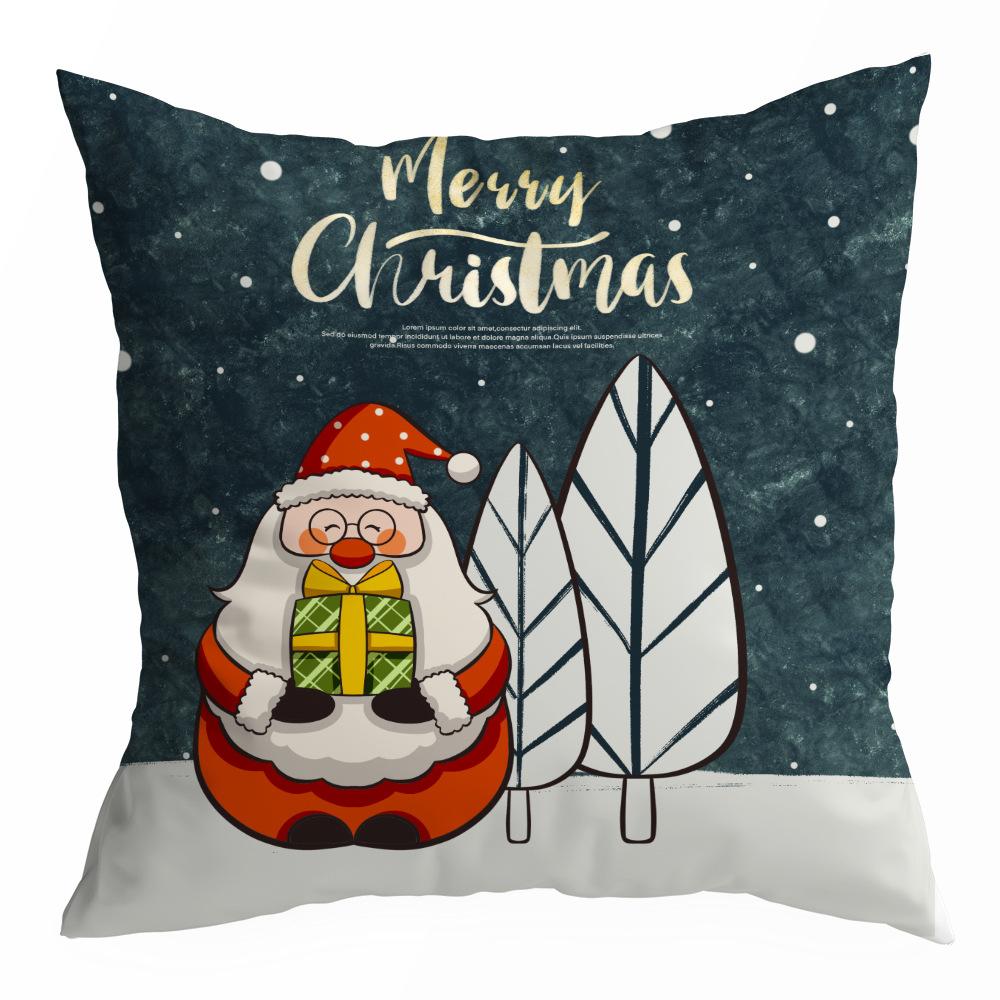 Christmas Pillowcase Cartoon Santa Claus Home Sofa Car Cushion Printed Pillowcase