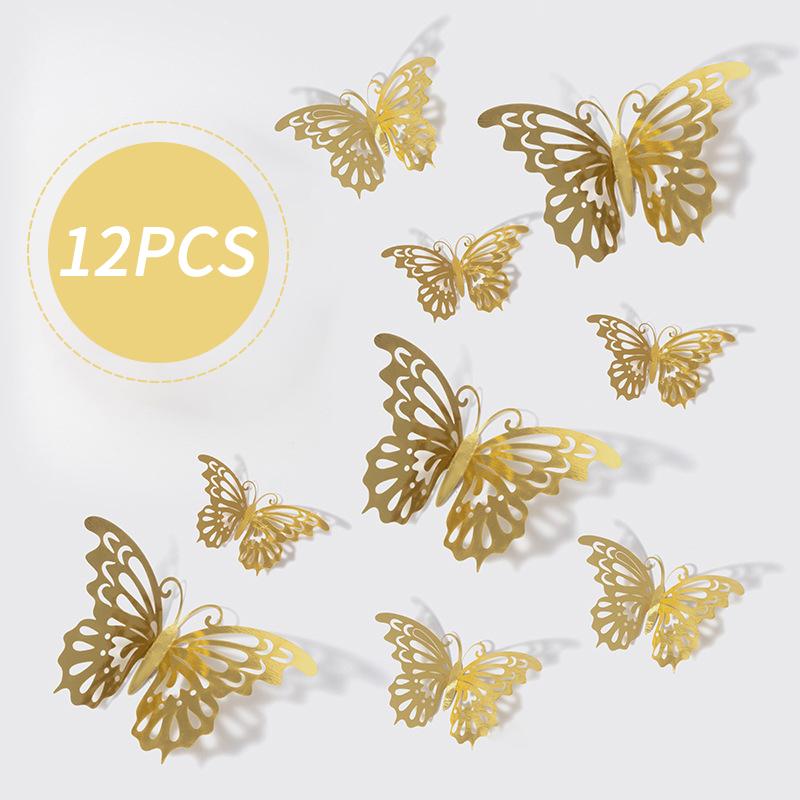 1Set Butterfly Cake Decoration Party Supplies Diy 3D Butterfly Cake Topper Decorative Birthday Wedding Cake Insert Accessories