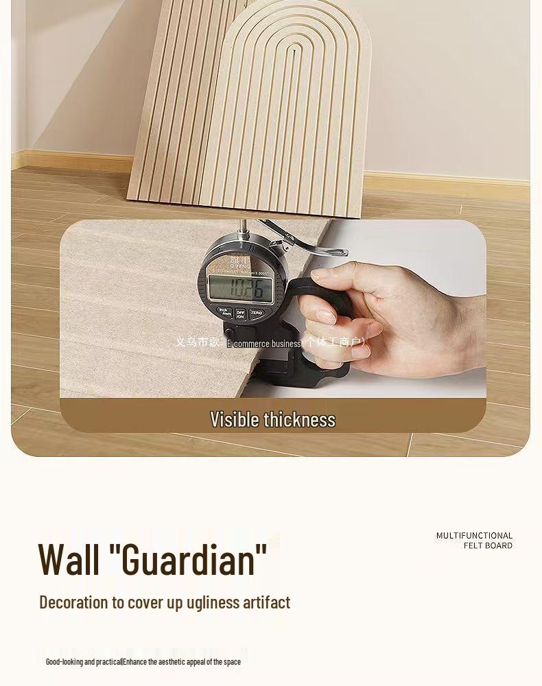 Selbstklebender Filz-Wandaufkleber: Kollisionsschutz, Schmutzabweisend, Dekorative Abdeckung für Wohnzimmer-Wandverkleidungen und Wandunebenheiten