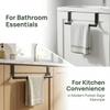 2 PCS Stainless Steel Towel Rack Black No Drilling Required Over Door Towel Holder Space Saving Easy Installation Towel Bar