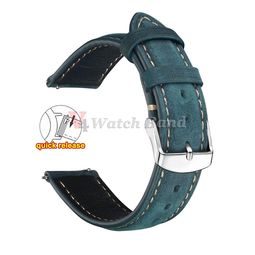 Szyty Pasek ze Skóry Cielęcej dla Omega 18mm 20mm 22mm dla Rolex Bransoletka na Nadgarstek dla Seiko Ciemnobrązowy Szary Skórzany Pasek do Zegarka w Stylu Vintage