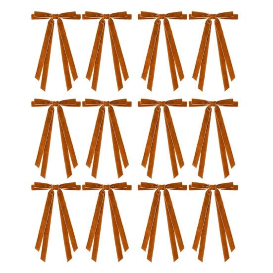 

12 Pcs Velvet Christmas Ribbon Bows 6 x 8 Vintage Wreath Bows Christmas Ornament for Xmas Tree Gift Wrapping Wreath Garland Decor