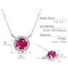 Lala Christie Diamond Necklace In Platinum (PT950) with Birthstone Ruby (lp56-0001-pt-07)