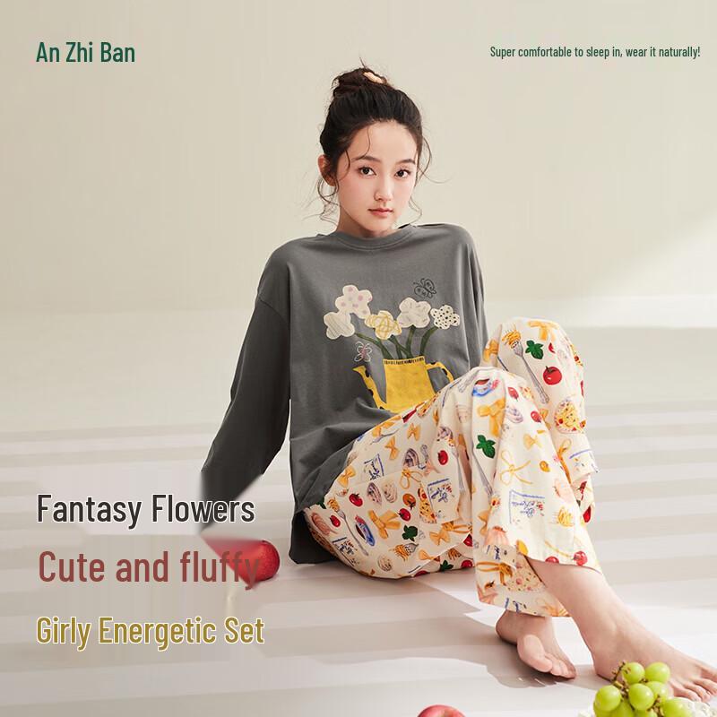 Women s Cartoon Print Cotton Pajama Set L