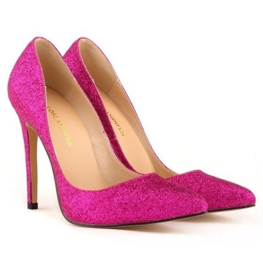 Women Pumps Gold Silver Sequins Fashion Sexy 11cm High Heels Serpentine Pointed Toes Stilettos Office Party Dance Wedding Shoes
